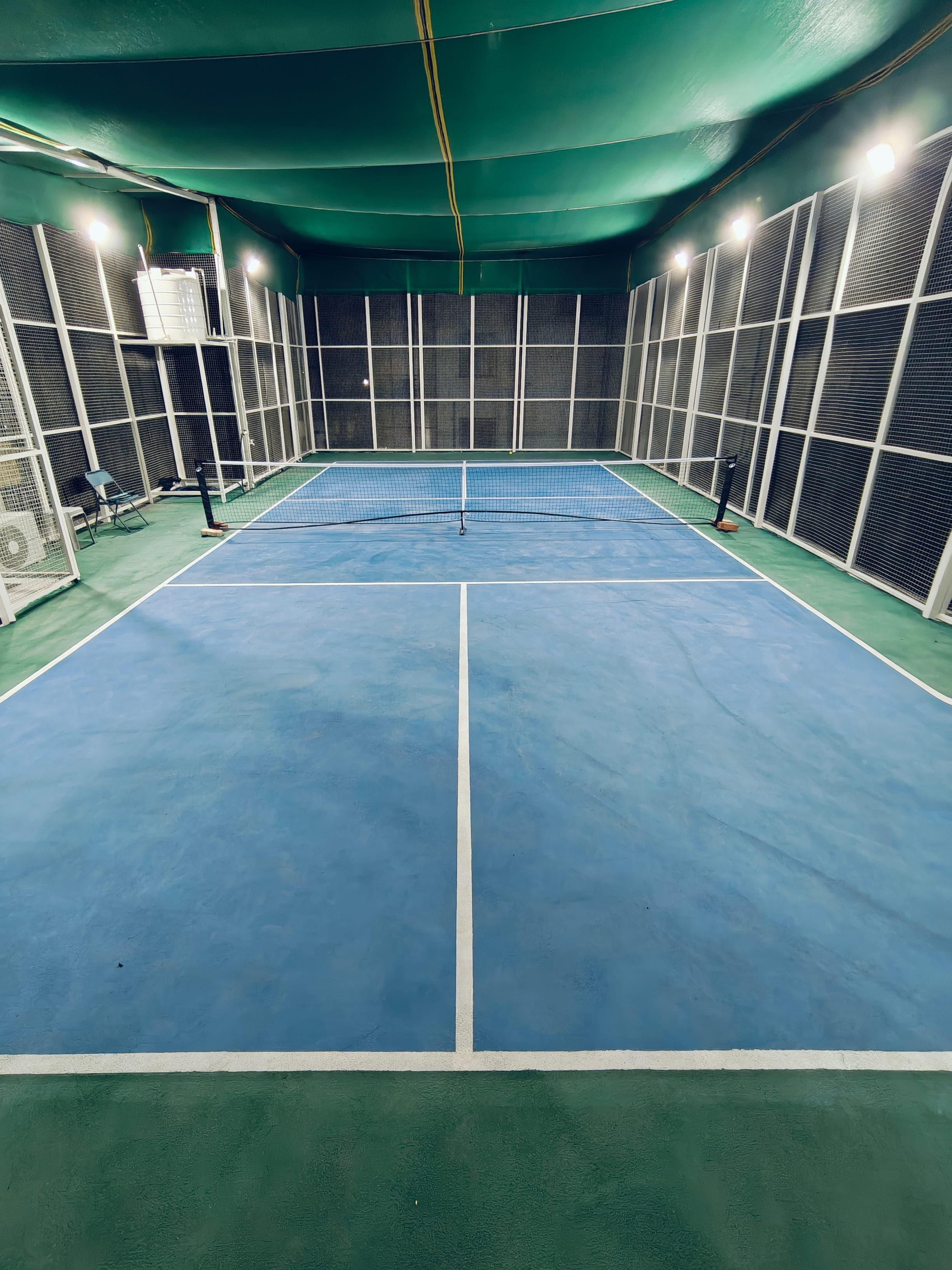 Pickleball court floodlit at Shah Pickleball Court, Amravati